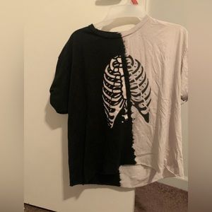 Skeleton rib graphic crop top